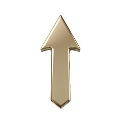 Fototapeta premium shiny gold arrow pointing upwards, symbolizing progress and direction. Perfect for design projects and motivational themes