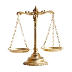 Elegant golden balance scales symbolize justice and fairness, featuring intricate details and sturdy base. Perfect for legal themes or discussions on equity
