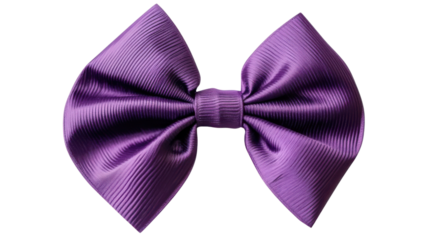 Big purple bow tie isolated on transparent background