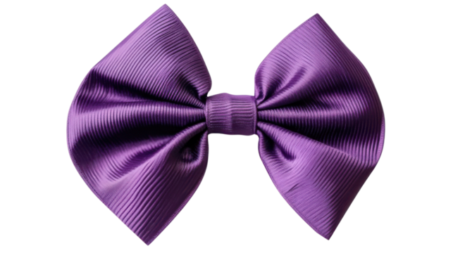Big purple bow tie isolated on transparent background