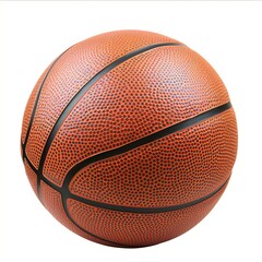 Fototapeta premium Orange basketball ball isolated on white background, showing sporting equipment ready for team game