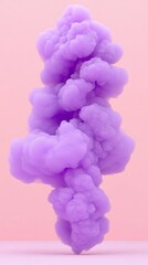 Fototapeta premium Ethereal Purple Smoke Against Soft Pink Background Creating Stunning Visual Contrast for Creative and Abstract Concepts in Stock Photography