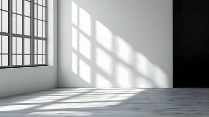 Showcase Your Designs: Modern Wall Mockup with Sunlight and Wood Floor for Presentation