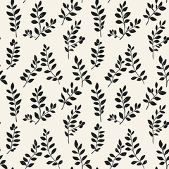 Fototapeta premium Seamless minimal modern floral pattern. botanical seamless.
