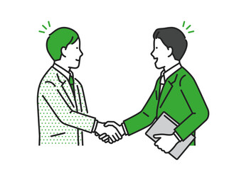 握手をするビジネスシーンイラスト