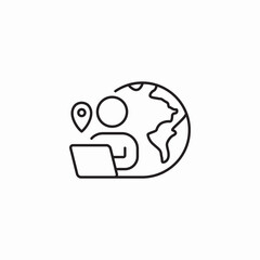 Globe warning alert icon vector sign