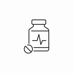 Medicine bottle heartbeat icon vector sign