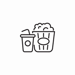 Popcorn movie snack icon vector sign