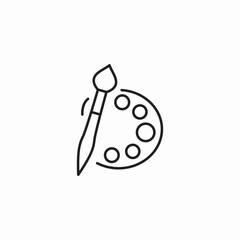 Artist color palette icon vector sign