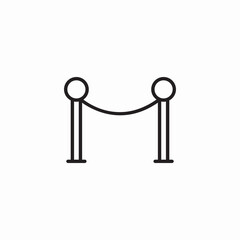 Event entrance rope icon vector sign