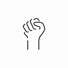 Raised fist power icon vector sign