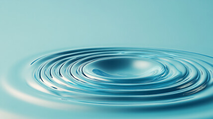 Clear water drop creating circular ripples.