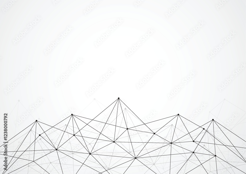 Wall mural abstract polygonal space background with connecting dots and lines. vector illustration