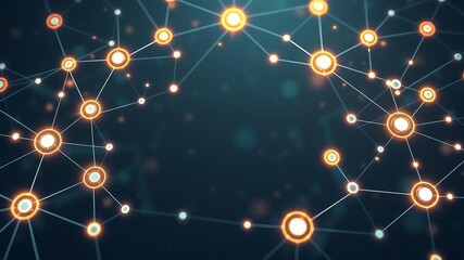 Abstract digital illustration of smart contracts decentralized business computer protocol on blockchain network, featuring interconnected nodes and data streams, rendering, decentralized, data streams