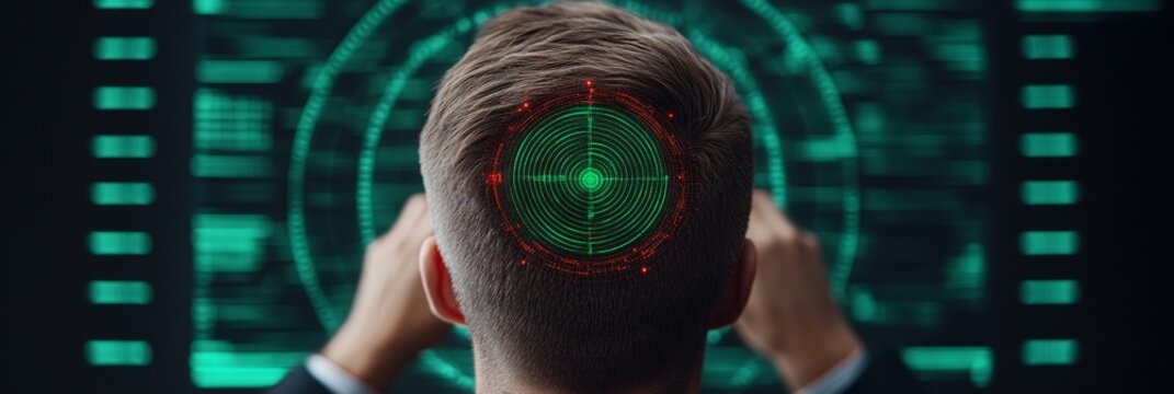 Futuristic Weather Analytics Dashboard Male Meteorologist with Digital Radar Imagery and Forecast Models - Advanced Data Research for Tech-Driven Climate Solutions - Powered by Adobe