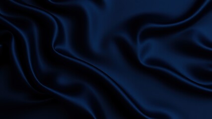 Obraz premium Black blue abstract background. Dark blue silk satin texture background. Shiny fabric with wavy soft pleats. Dark blue elegant background with copy space for your design