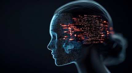 Obraz premium abstract futuristic background with glowing neural network, computer generated imagery.