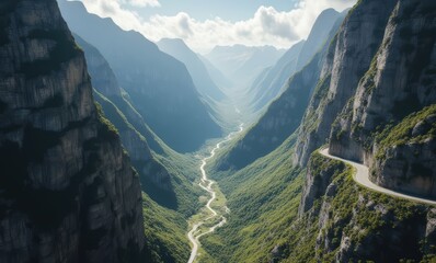 Breathtaking view of a winding valley