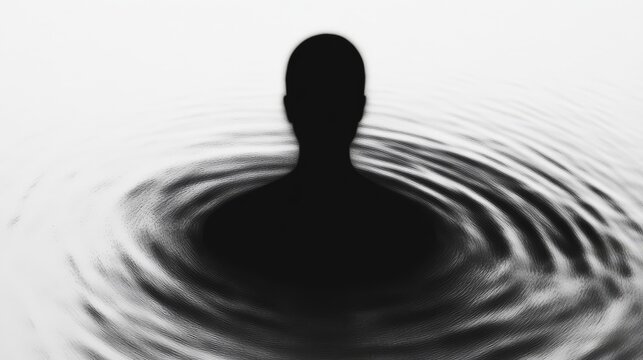 The abstract art of death and dying, associated with Thanatos, the Greek god of death. A disembodied face or figure in the form of a shadow, the personification of death, fading away.