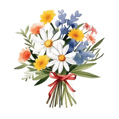 watercolors A beautifully arranged bouquet of wildflower illustration 
