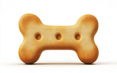 Fototapeta premium Dog biscuit shaped like a bone, isolated on a white background