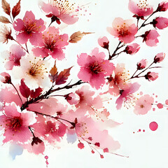 Obraz premium A close-up of cherry blossoms, their intricate details and subtle fragrance capturing the essence of spring.