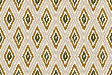 Ikat seamless pattern, geometric design, motif ethnic handmade, Ikat ethnic tribal, boho colors seamless wallpaper. Ethnic Ikat abstract background art.Illustration for greeting cards, printing