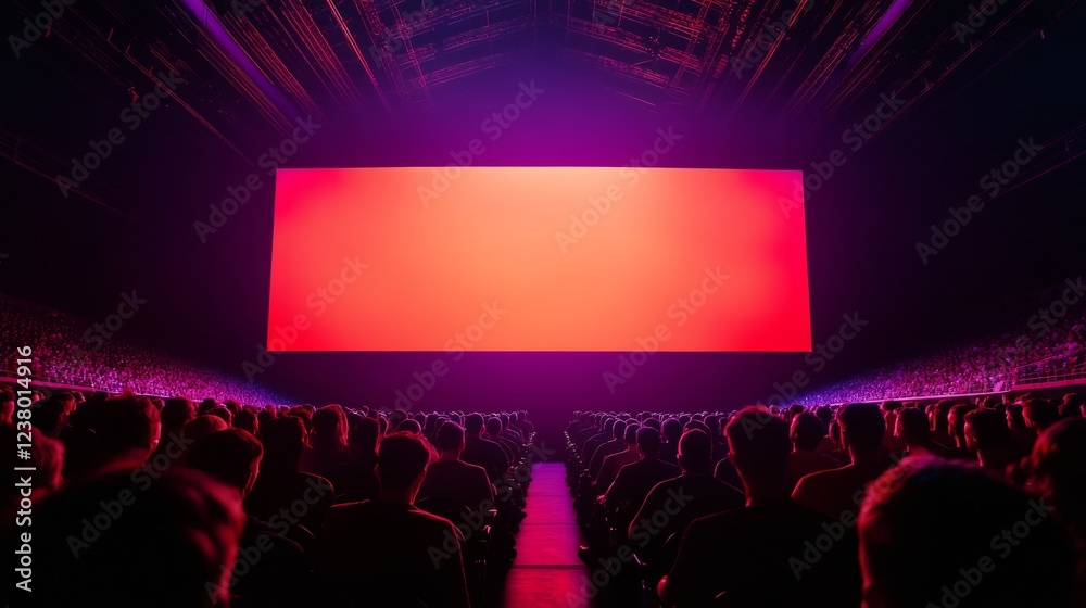 Poster immersive esports stage vibrant led screen and rgb gaming setups in dynamic arena - engaging enterta