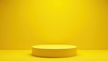 Modern yellow pedestal; ideal for product display , form, vivid