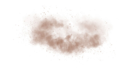 Fantastic chocolate brown smoke background. Chocolate brown spice powder explosion, spice splash, Magic smoke with glitter and small particles, fog with glowing particles, chocolate brown steam. Choco