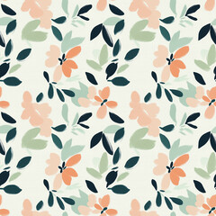 Seamless minimal modern floral pattern. botanical seamless.