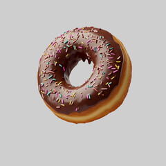 Delicious Chocolate Glazed Donut Generative AI