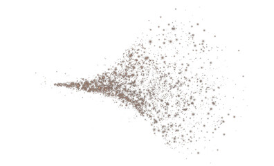 Fantastic chocolate brown smoke background. Chocolate brown spice powder explosion, spice splash, Magic smoke with glitter and small particles, fog with glowing particles, chocolate brown steam. Choco