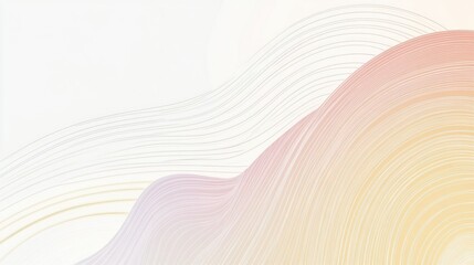 Minimalist vector rainbow with soft curved lines, isolated on white