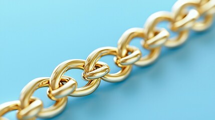 Fototapeta premium Golden Chain Links: Interlocking Design
