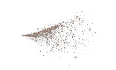 Fantastic chocolate brown smoke background. Chocolate brown spice powder explosion, spice splash, Magic smoke with glitter and small particles, fog with glowing particles, chocolate brown steam. Choco