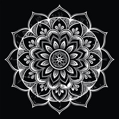Mandala Design ,  Black and White Mandala Design
