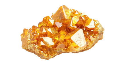 Wulfenite crystals creating a stunning visual with transparent background
