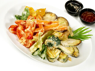 Fast Food - Vegetable Tempura with Soy and Dipping Sauce