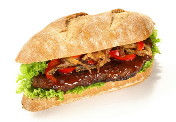 Barbecue Hamburger isolated  on white Background