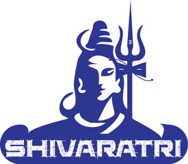Vector Illustration Happy Maha Shivratri, Happy Maha Shivrati the hindu festival with the vector of Lord Shiva Concept, Template.