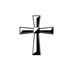 Black and White Cross: A Simple yet Powerful Religious Symbol. This image showcases a minimalist design of a cross, representing faith, hope, and spirituality. Perfect for religious-themed projects.