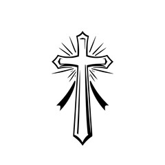 Elegant Black and White Cross Design: A Symbol of Faith, Hope, and Spirituality