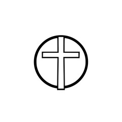 Encircled Cross: A Simple Christian Symbol of Faith, Hope, and Peace