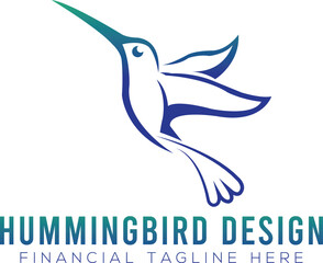 Beautiful and graceful hummingbird logo design