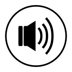 Lautsprecher Icon in schwarzem Kreis -  Sound Symbol