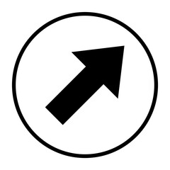 Pfeil Icon in schwarzem Kreis -  Anstieg Symbol