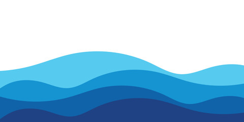 Sea waves layer vector background illustration. Sea beach