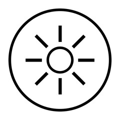 Solar Icon in schwarzem Kreis -  Sonne Symbol