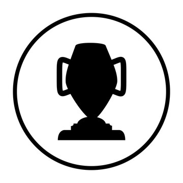 Pokal Icon in schwarzem Kreis -  Gewinner Symbol